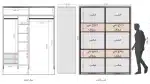 ⁦خزانة بأبواب سحب عرض 170سم⁩ - الصورة ⁦10⁩